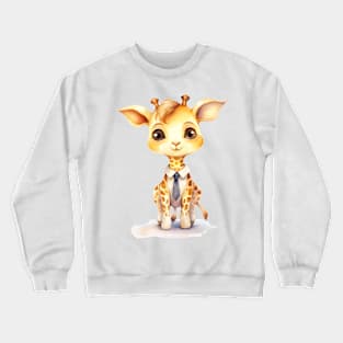 Giraffe Wearing a Tie Crewneck Sweatshirt